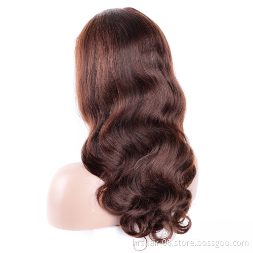 2# Color Body Wave HD 13*4 Lace Front Human Hair Wigs For Black Women,Wholesale Brazilian Virgin Hair Transparent Lace Front Wig